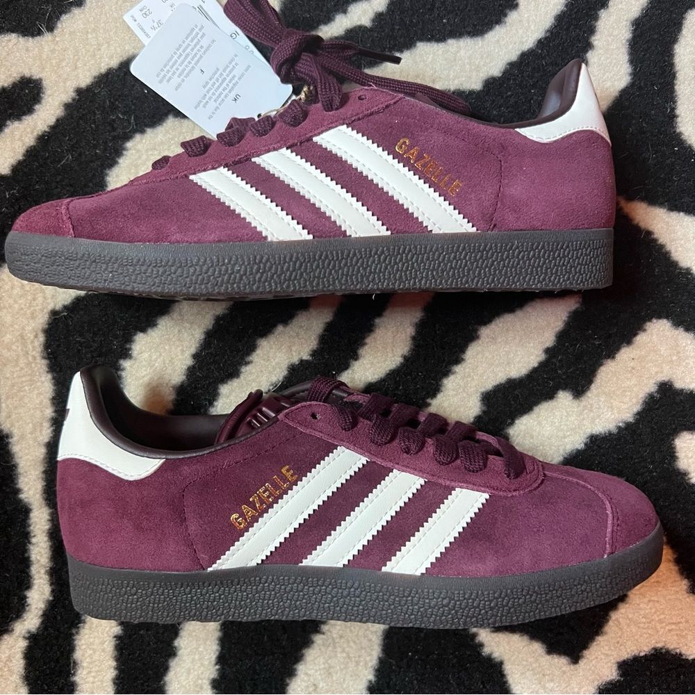 NWT Adidas Gazelle Sneakers Maroon Size Men 5.5/Women 6.5 - Picture 9 of 15